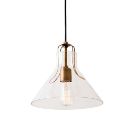 ペンダントライト 壁スイッチ スチール ガラス アンティーク トライアングル クリアハウス球付き