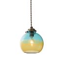 ペンダントライト ブルー LED電球付き 壁スイッチ ガラス スチール おしゃれ 温かみ