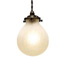 ペンダントライト クラックガラス フロスト加工  LED電球付き ガラス スチール 壁スイッチ レト