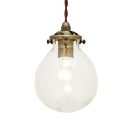 ペンダントライト クリア  電球無し ガラス スチール 壁スイッチ レトロライト　アンティーク