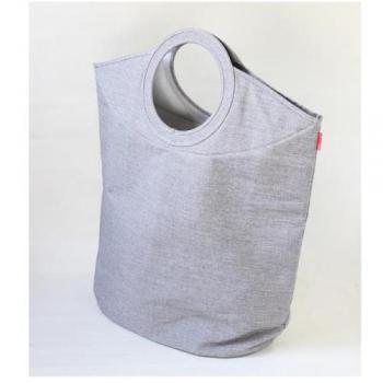 グリーンeco ランドリーバッグ Lサイズ シンプル 洗濯かご 収納 ファブリック 竹 雑貨 グレー