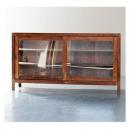 ショーケース アンティーク家具 おしゃれ 木製 ディスプレイ ミディアムブラウン 幅199