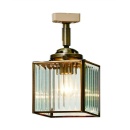 シーリングライト アンティーク 立方体 レトロ ストライプ 電球付き