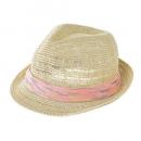 パナマ帽 日よけ 紫外線 レジャー ウォーキング アウトドア ガーデニング 帽子 ピンク かわいい