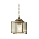 ペンダントライト ダイス型 シンプルシーリングカバー クリアストライプガラス 電球付き