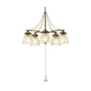 ペンダントライト シャンデリア風 5灯 豪華 電球付き ストライプ