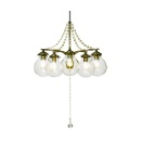 ペンダントライト シャンデリア風 雫 5灯 LED電球付き クリア