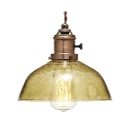 ペンダントライト ロータリースイッチ ガラス LED電球使用可能 アンバー レトロ球