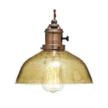 ペンダントライト ロータリースイッチ ガラス LED電球使用可能 アンバー レトロ球