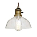 ペンダントライト ロータリースイッチ ガラス LED電球使用可能 クラックガラス 電球無し