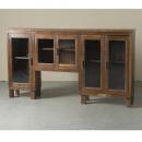 キャビネット アンティーク家具 おしゃれ 木製 シェルフ 棚 ガラス 北欧テイスト 幅183