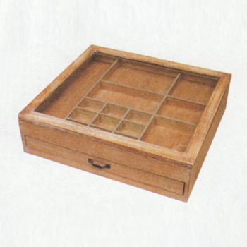 木製2段コレクションボックス ケース ディスプレイボックス ショー