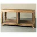 ショーケース アンティーク家具 おしゃれ 木製 ディスプレイ ミディアムブラウン 幅145