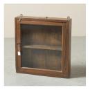 ミニキャビネット アンティーク家具 おしゃれ 木製 ブラウン シンプル ガラス ラック 高さ54