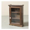 ミニキャビネット アンティーク家具 おしゃれ 木製 ブラウン シンプル ガラス ラック 高さ66