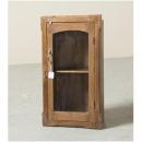 ミニキャビネット アンティーク家具 おしゃれ 木製 ブラウン シンプル ガラス ラック 高さ62