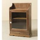 ミニキャビネット アンティーク家具 おしゃれ 木製 ブラウン シンプル ガラス ラック 高さ80