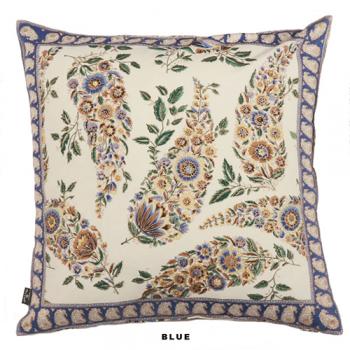 ペイズリー柄クッションカバー ブルー 雑貨 リビング ダイニング 幅45 通販