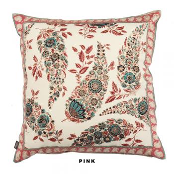 ペイズリー柄クッションカバー ピンク 雑貨 リビング ダイニング 幅45 通販