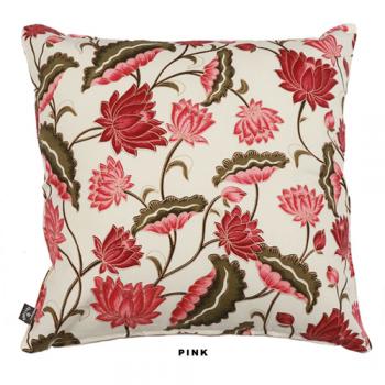 ロータス柄クッションカバー ピンク 雑貨 リビング 花柄 お洒落 幅45 通販