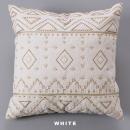 刺繍×ビーズクッションカバー ホワイト 雑貨 リビング お洒落 幅45 通販