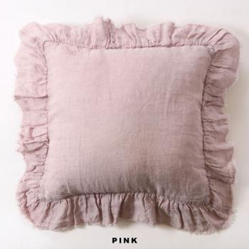 リネン無地クッションカバー ピンク 雑貨 リビング リネン 幅45 通販