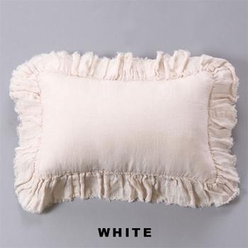 リネンクッションカバー ホワイト 長方形 雑貨 リビング リネン 幅50 通販