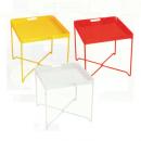 スクエアor丸 スチールテーブル ビビットカラー ホワイトピンクグリーンイエローレッド スツール