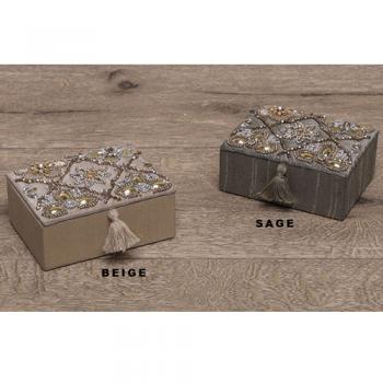 刺繍ビーズコンパクトジュエリーボックス セージ アクセサリー 通販