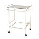 シンプル コンパクト レトロガラストップワゴン(アイボリー)クラシック キャスター付き お洒落