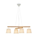 ペンダントライト 布セード 4灯 ワイヤー 可動 電球無し