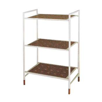 シンプルコンパクトレトロ3段シェルフ(ブラウン・茶)クラシック ワゴン ラック お洒落 ラック 棚