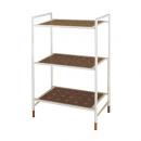 シンプルコンパクトレトロ3段シェルフ(ブラウン・茶)クラシック ワゴン ラック お洒落 ラック 棚