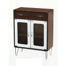 レトロクラシックキャビネット2ドア(茶・ブラウン) シャビー アンティーク調 お洒落 ラック 棚