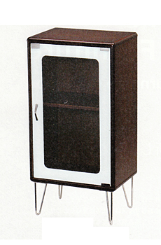 レトロクラシックキャビネット 1G(茶・ブラウン) レトロ アンティーク調 お洒落 ラック 棚