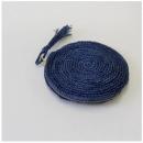 ABACA タッセル ラウンドポーチ BL おしゃれ ナチュラル 直径15cm