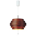 ペンダントライト 2灯 木 スチール ブラウン 電球無し