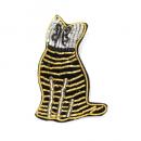 刺繍ブローチ ネコ 猫 キャット ファッション アクセサリー 高さ4.5 通販