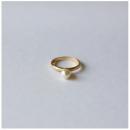 リング S 真鍮 ガラスパール 大人可愛い 通販