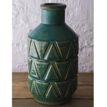 花瓶 セラミックベース グリーン 花器 雑貨 インテリア 飾り 高さ24 通販