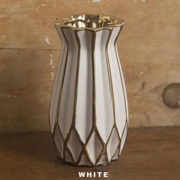 花瓶 セラミックベース ホワイト 花器 雑貨 インテリア 飾り 高さ19 通販