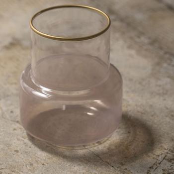 花瓶 ガラスベース ピンク 花器 雑貨 インテリア 飾り 硝子 高さ12 通販