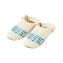 ルームシューズ Lサイズ アメリカン スリッパ 部屋履き 英語 アイボリー