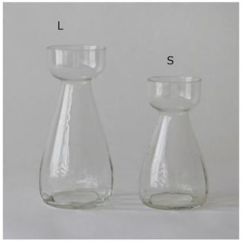 リューズガラス ブロードライン バルブベース スムース (L) クリア エコ 花瓶 高さ21