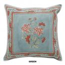 フラワープリントクッションカバー グリーン 花 リビング 幅45 通販