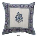 フラワープリントクッションカバー ブルー 花 リビング 幅45 通販