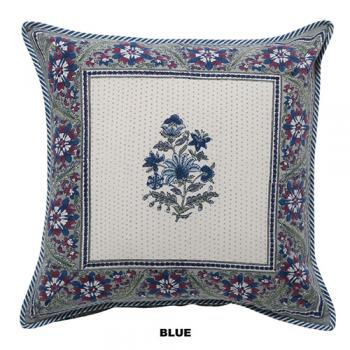 フラワープリントクッションカバー ブルー 花 リビング 幅45 通販