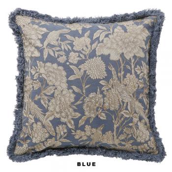 花柄クッションカバー ブルー フラワープリント リビング 幅45 通販