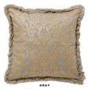 アンティーク柄クッションカバー グレー プリント リビング 幅45 通販