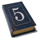 収納ボックス 小物入れ アンティーク レトロ洋書 数字5 幅21 ブルー